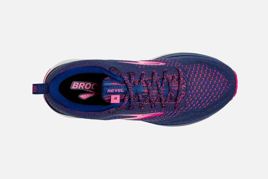 Brooks Israel Revel 4 Road Running Shoes Womens - Blue/Pink - OKI-173690